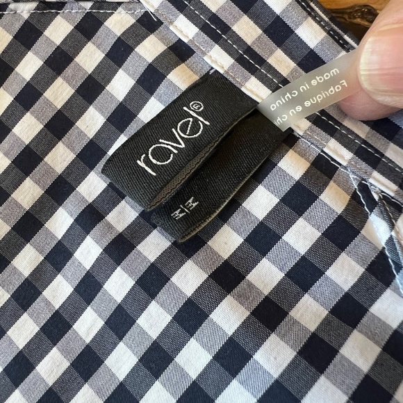 RAVEL TOP M GINGHAM CHECK FIT & FLARE TUNIC COTTON BLD CLASSIC CASUAL ELEGANCE - Picture 10 of 13